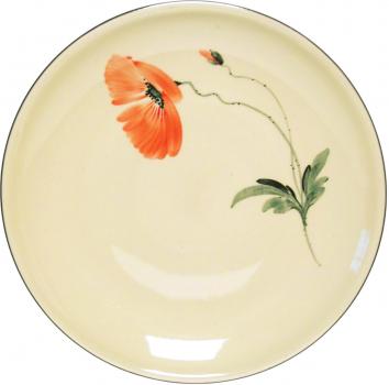 Teller 29 flach Mohn