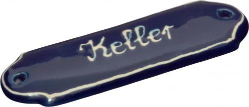 Türschild mit Schrift (1 Zeile) blau 3 Punkt