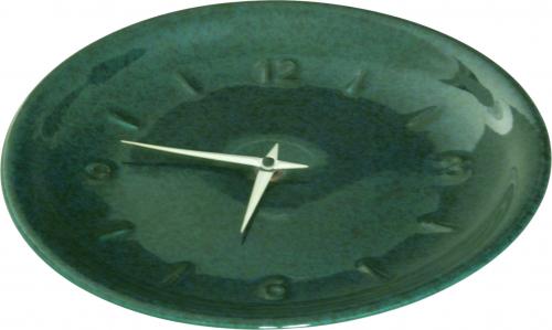 Wanduhr grün Sprenkel