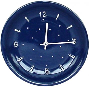 Wanduhr blau 3 Punkt