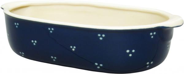 Auflaufform 24 blau 3 Punkt