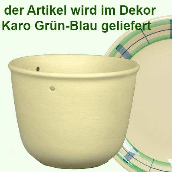 Blumenampel karo grün-blau
