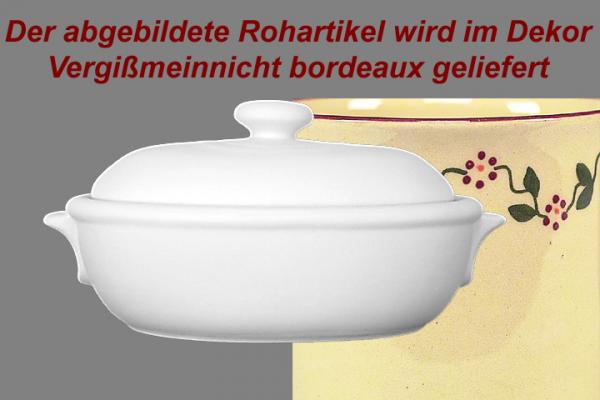 Brottopf groß mit Schrift (1 Zeile) Vergissmeinnicht bordeaux