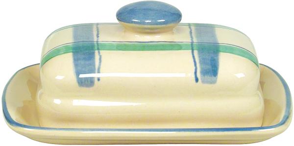Butterdose karo grün-blau