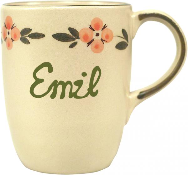 Cappuccino mit Schrift (1 Zeile) Wilde Rose