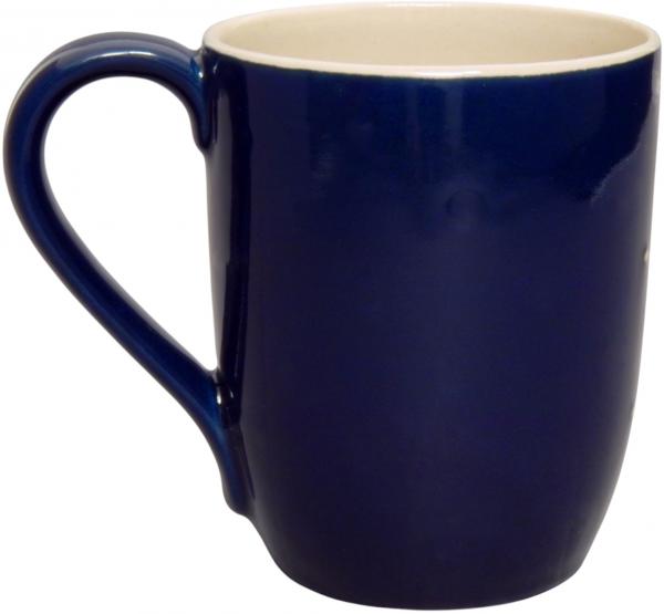 Cappuccino mit Schrift (2 Zeilen) glänzend blau