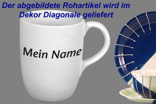 Cappuccino mit Schrift (1 Zeile) Diagonale