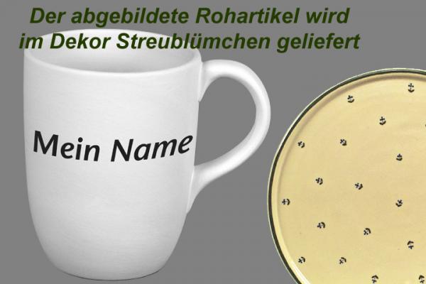 Cappuccino mit Schrift (1 Zeile) Streublume