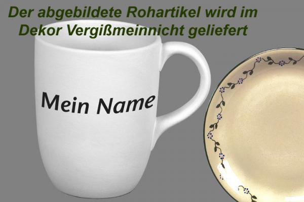 Cappuccino mit Schrift (1 Zeile) Vergissmeinnicht