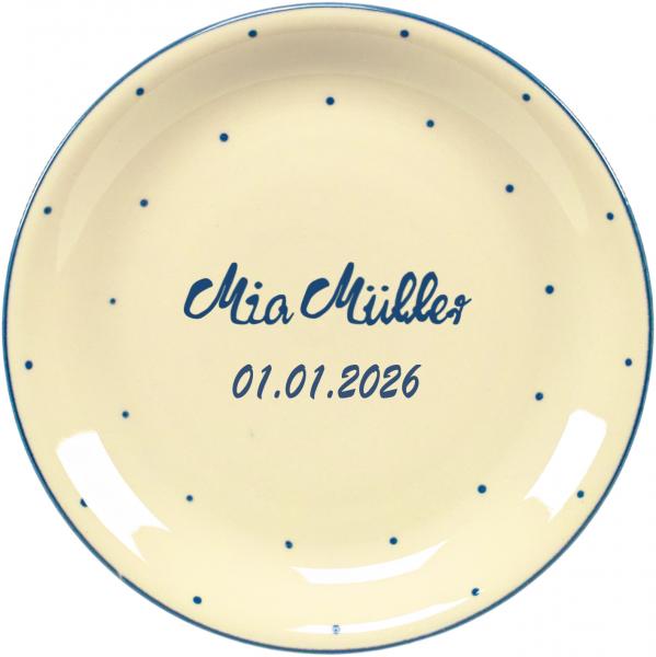 Dessert Plate 19 mit Schrift (2 Zeilen)