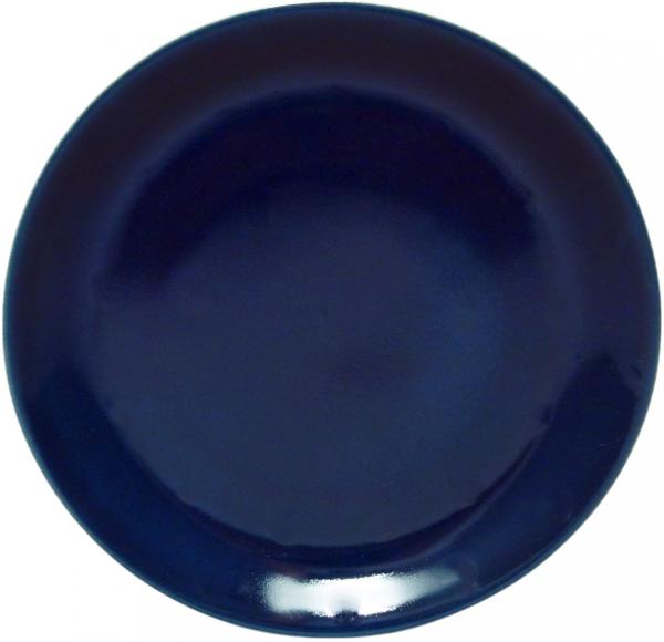 Dessertteller 19 mit Schrift (1 Zeile) glänzend blau
