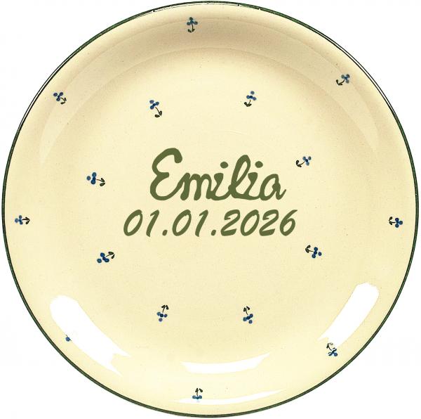 Dessert Plate 19 mit Schrift (2 Zeilen)