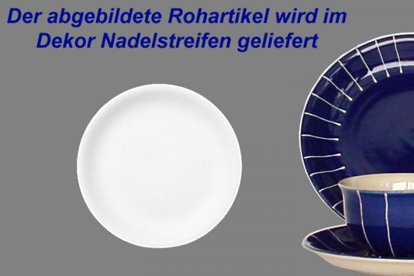 Dessertteller 19 mit Schrift (2 Zeilen) Nadelstreifen blau