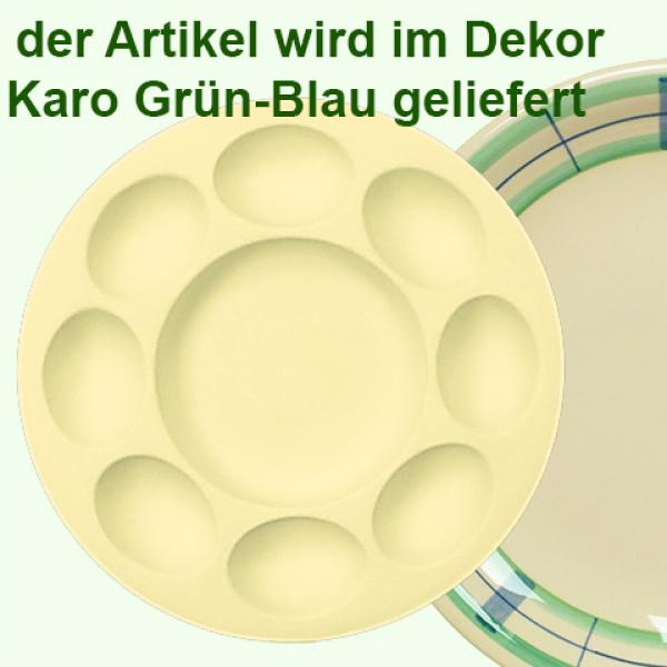 Eierteller karo grün-blau