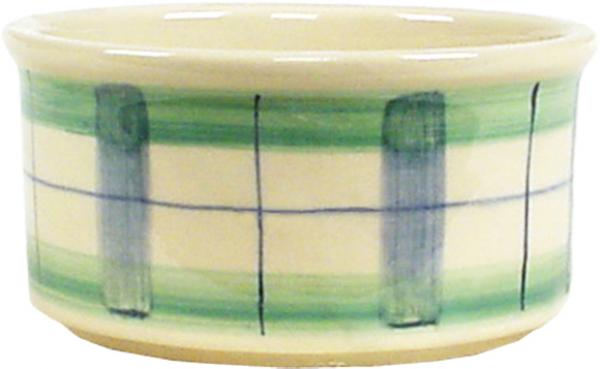 Fischbüchse rund karo grün-blau