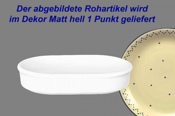 Fischbüchse oval matt hell 1 Punkt