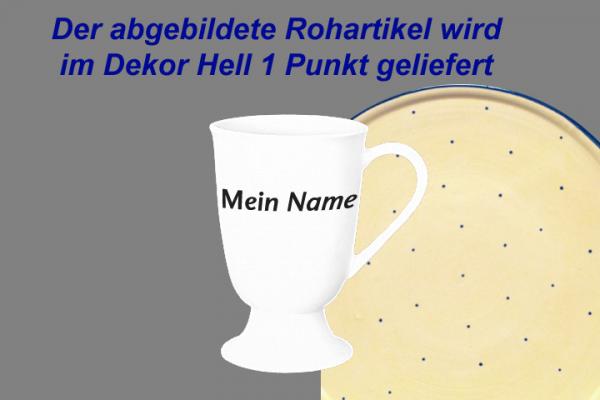 Fußtasse mit Schrift (1 Zeile) hell 1 Punkt