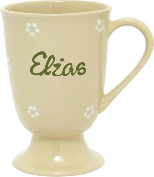 Fußtasse mit Schrift