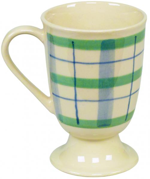 Fußtasse karo grün-blau
