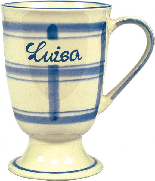 Fußtasse mit Schrift (1 Zeile) karo