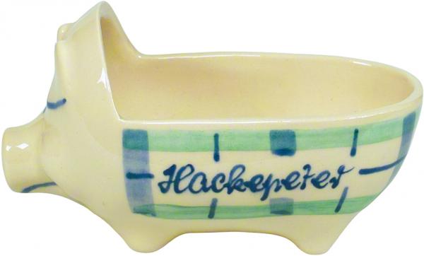 Hackepeterschwein klein karo grün-blau