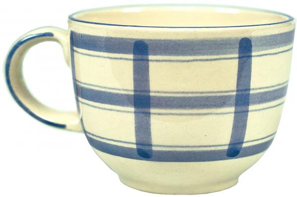Jumbotasse mit Schrift (2 Zeilen) karo