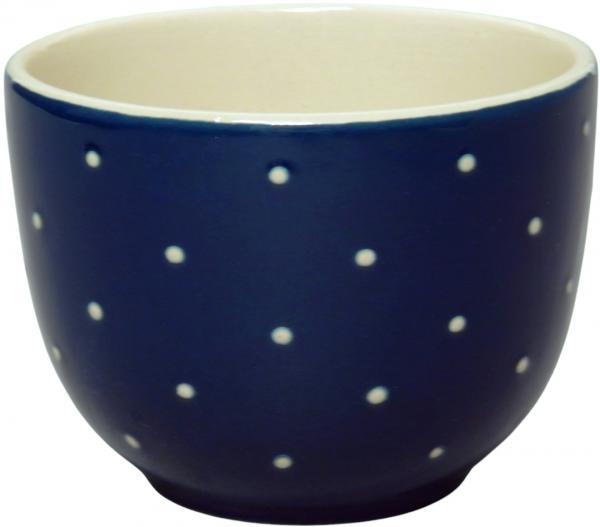 Jumbotasse mit Schrift (2 Zeilen) blau 1 Punkt
