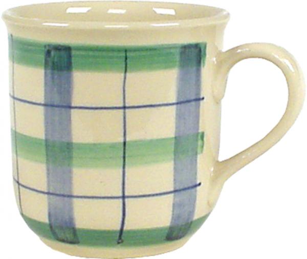 Kaffeebecher karo grün-blau