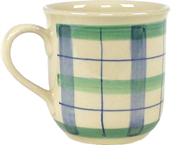 Kaffeebecher karo grün-blau