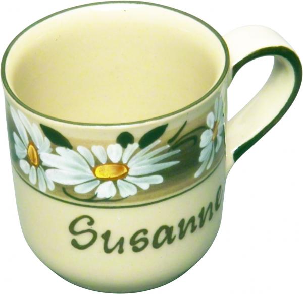 Namensbecher (1 line) Dekor Margueritenblume