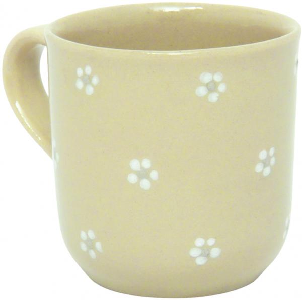 Namensbecher mit Schrift (1 Zeile) Gänseblümchen