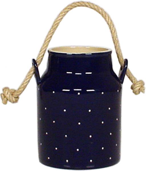Milchkanne H 13 cm blau 3 Punkt