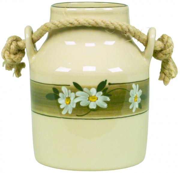 Milchkanne H 13 cm Dekor Margueritenblume