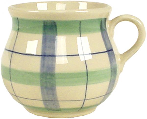 Mollytasse mit Sieb und Deckel karo grün-blau