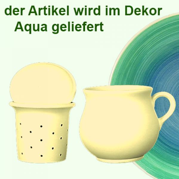 Mollytasse mit Sieb und Deckel Aqua