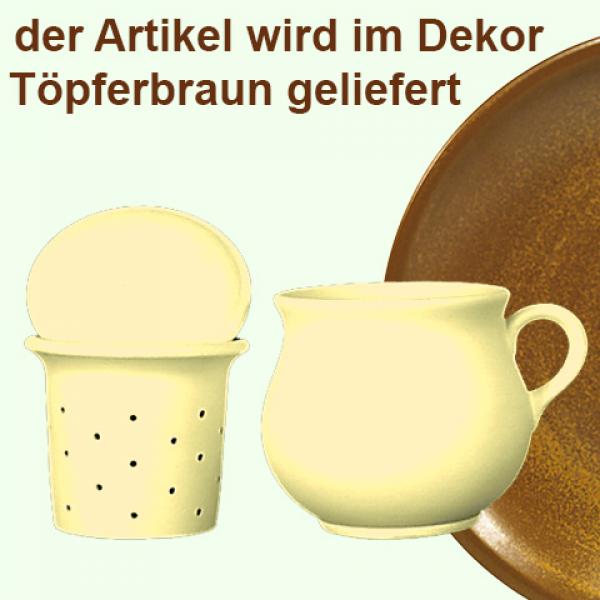 Mollytasse mit Sieb und Deckel braun
