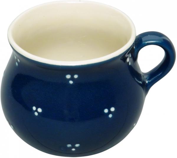 Mollytasse mit Schrift (2 Zeilen) blau 3 Punkt