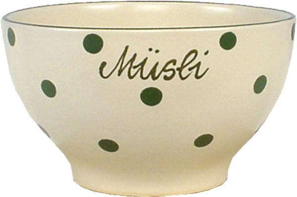 Müslischale 15 mit Schrift (1 Zeile) Elli grün