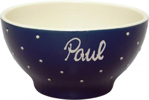 Müslischale 13 mit Schrift (1 Zeile) blau 1 Punkt