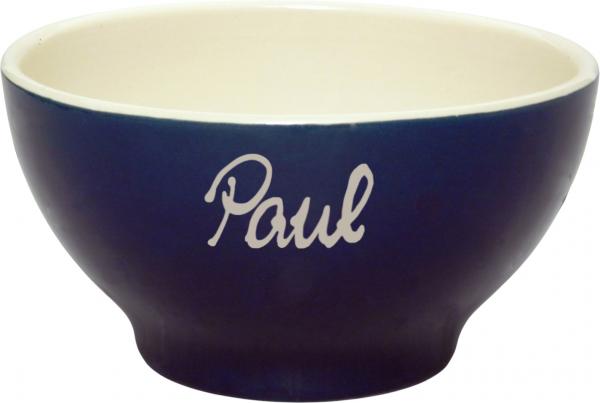 Müslischale 15 mit Schrift (1 Zeile) glänzend blau