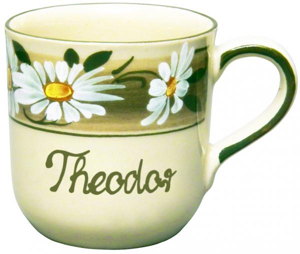Namensbecher (1 line) Dekor Margueritenblume