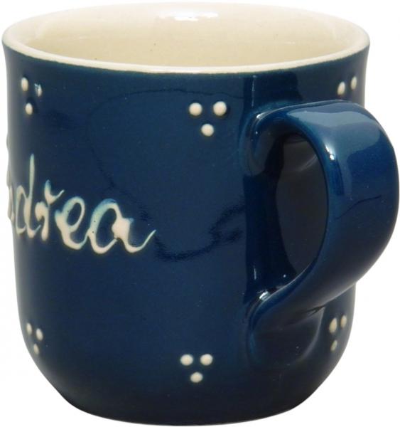 Namensbecher mit Schrift (1 Zeile) blau 3 Punkt