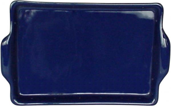 Platte 19 eckig glänzend blau