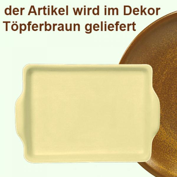 Platte 19 eckig braun