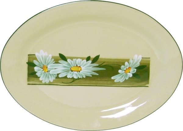 Platte 29 oval Dekor Margueritenblume