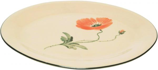 Platte 29 oval Mohn