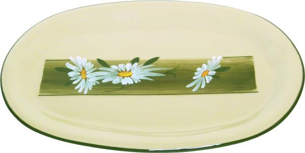 Platte 37 oval Dekor Margueritenblume