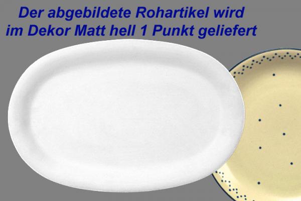 Platte 37 oval matt hell 1 Punkt