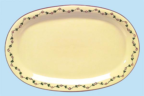 Platte 37 oval Vergissmeinnicht bordeaux