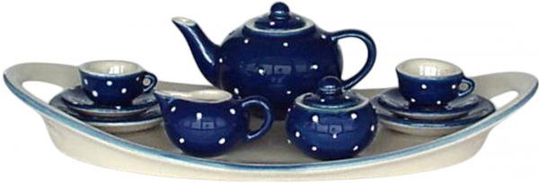 Puppenservice blau 3 Punkt